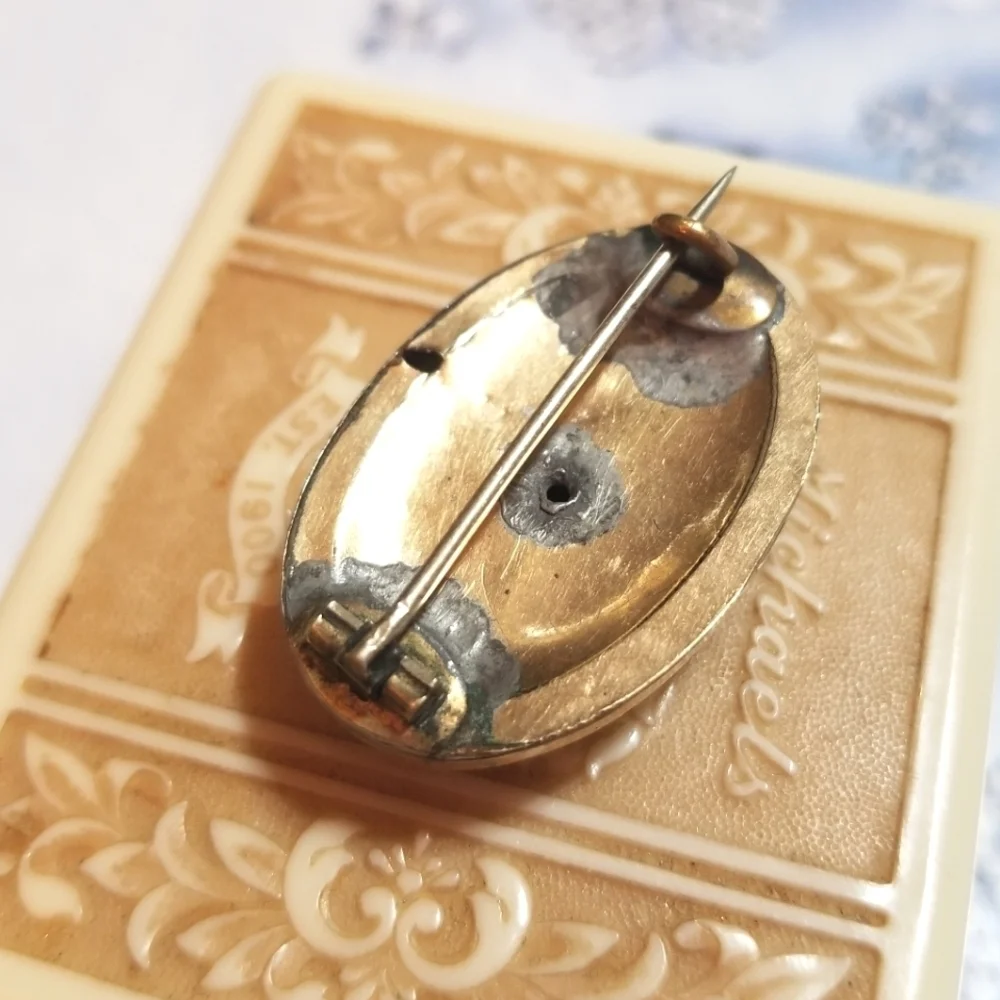 1870s Victorian Era Gold Filled Reppousse Brooch